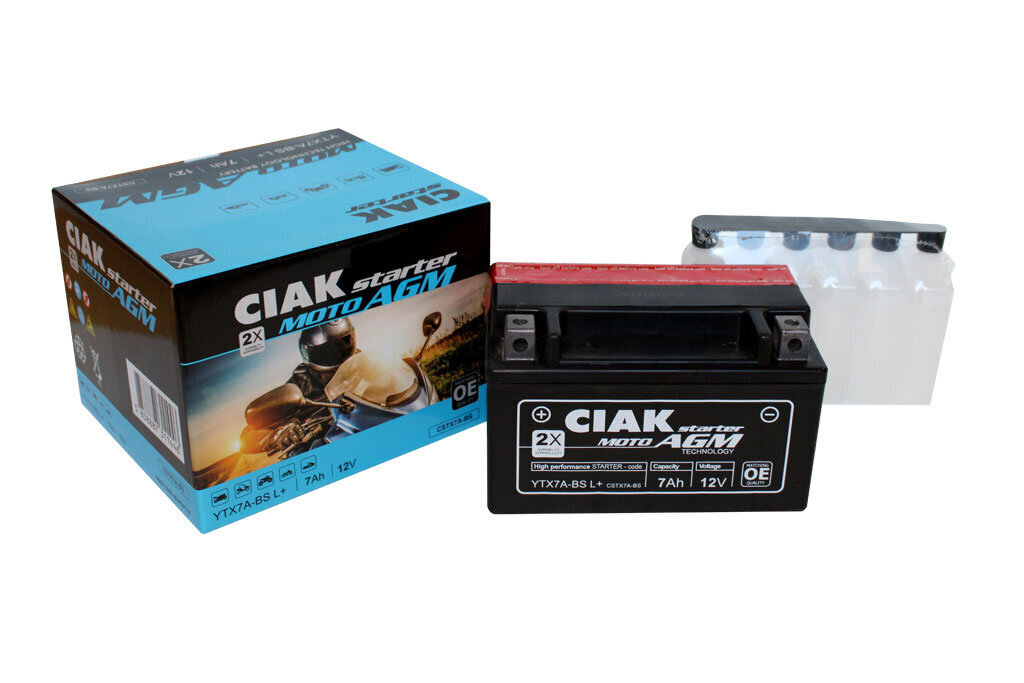 Aku CIAK YTX7A-BS 7Ah 12V hind ja info | Mootorrataste akud | kaup24.ee