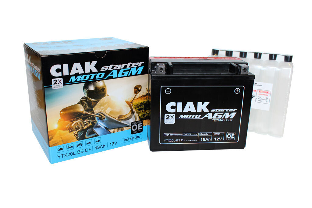 Aku CIAK YTX20L-BS 18Ah 12 V hind ja info | Mootorrataste akud | kaup24.ee