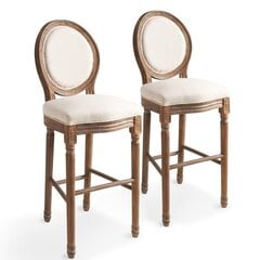 Барные стулья, 2 шт., белые цена и информация | Стулья для кухни и столовой | kaup24.ee