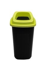 Черная урна для мусора с зелёной открытой крышкой, 90 л цена и информация | Мусорные ящики с креплением на двери | kaup24.ee