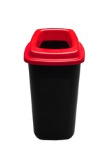 Урна для мусора черная с красной открытой крышкой, 90 л цена и информация | Мусорные баки | kaup24.ee
