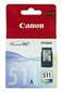 Tindikassett Canon CL-511, trikoloor цена и информация | Tindiprinteri kassetid | kaup24.ee