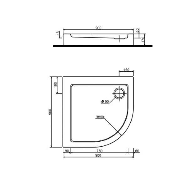 Sektor dušikabiin KOLO Rekord 90x90 cm hind ja info | Dušikabiinid | kaup24.ee