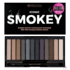 Lauvärvipalett Makeup Revolution London Iconic Smokey, 13g hind ja info | Ripsmetušid, lauvärvid, silmapliiatsid, seerumid | kaup24.ee