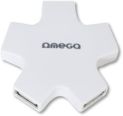 Omega USB 2.0 хаб 4 порта, белый (OUH24SW) цена и информация | Адаптер Aten Video Splitter 2 port 450MHz | kaup24.ee