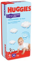 Подгузники-трусики HUGGIES PANTS Boys 4 (9-14 кг) Mega, 52шт цена и информация | Подгузники | kaup24.ee