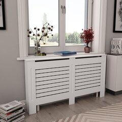 vidaXL radiaatorikatted 2 tk, valged, 152 x 19 x 81,5 cm, MDF цена и информация | Принадлежности для отопительного оборудования | kaup24.ee