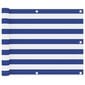 vidaXL rõdusirm, valge ja sinine, 75 x 400 cm, oxford-kangas hind ja info | Päikesevarjud, markiisid ja alused | kaup24.ee