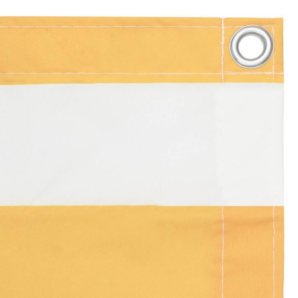 vidaXL rõdusirm, valge ja kollane, 120 x 500 cm, oxford-kangas hind ja info | Päikesevarjud, markiisid ja alused | kaup24.ee
