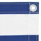 vidaXL rõdusirm, valge ja sinine, 90 x 500 cm, oxford-kangas hind ja info | Päikesevarjud, markiisid ja alused | kaup24.ee