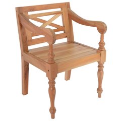 vidaXL bataavia toolid, 2 tk, mahagonipuit, helepruun цена и информация | Садовые стулья, кресла, пуфы | kaup24.ee