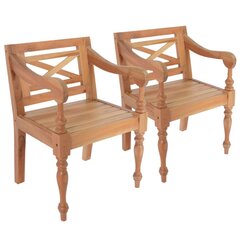 vidaXL bataavia toolid, 2 tk, mahagonipuit, helepruun hind ja info | Aiatoolid | kaup24.ee