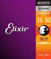 Струны для акустической гитары Elixir 11027 0.011-0.052 цена и информация | Принадлежности для музыкальных инструментов | kaup24.ee