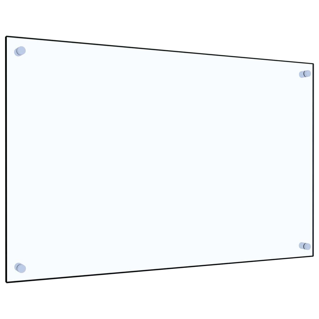 vidaXL köögi pritsmekaitse, läbipaistev, 80 x 50 cm, karastatud klaas hind ja info | Köögimööbli tarvikud | kaup24.ee