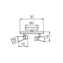 Lae- ja seinavalgusti MILENO EL-2I B-AG hind ja info | Laelambid | kaup24.ee