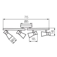 Laevalgusti Mileno EL-4I B-AG hind ja info | Laelambid | kaup24.ee