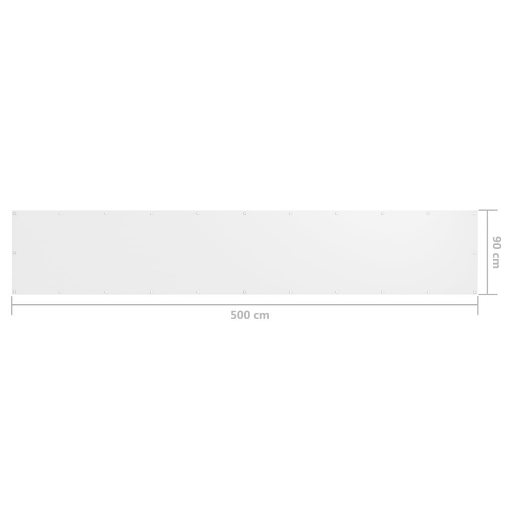 vidaXL rõdusirm, valge, 90 x 500 cm, oxford-kangas цена и информация | Päikesevarjud, markiisid ja alused | kaup24.ee