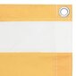 vidaXL rõdusirm, valge ja kollane, 90 x 500 cm, oxford-kangas цена и информация | Päikesevarjud, markiisid ja alused | kaup24.ee