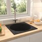 vidaXL köögivalamu ülevooluavaga, must, graniit hind ja info | Köögivalamud | kaup24.ee
