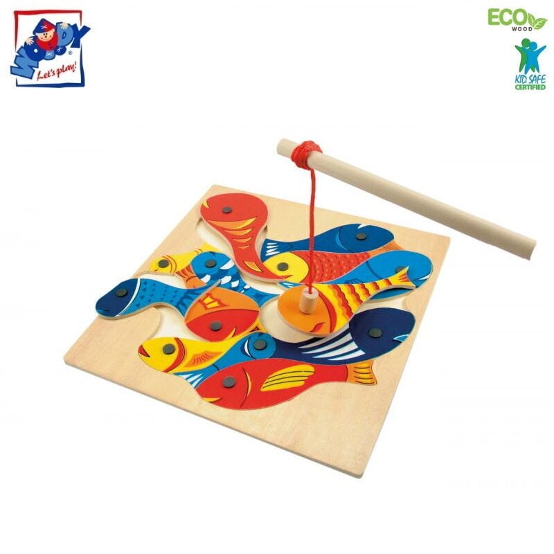 Puidust magnetiline mänguasi Kalapüük Woody, 90014 цена и информация | Arendavad mänguasjad | kaup24.ee