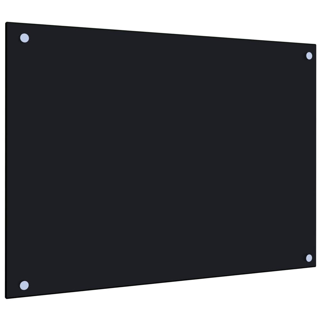 vidaXL köögi pritsmekaitse, must, 70 x 50 cm, karastatud klaas hind ja info | Köögimööbli tarvikud | kaup24.ee
