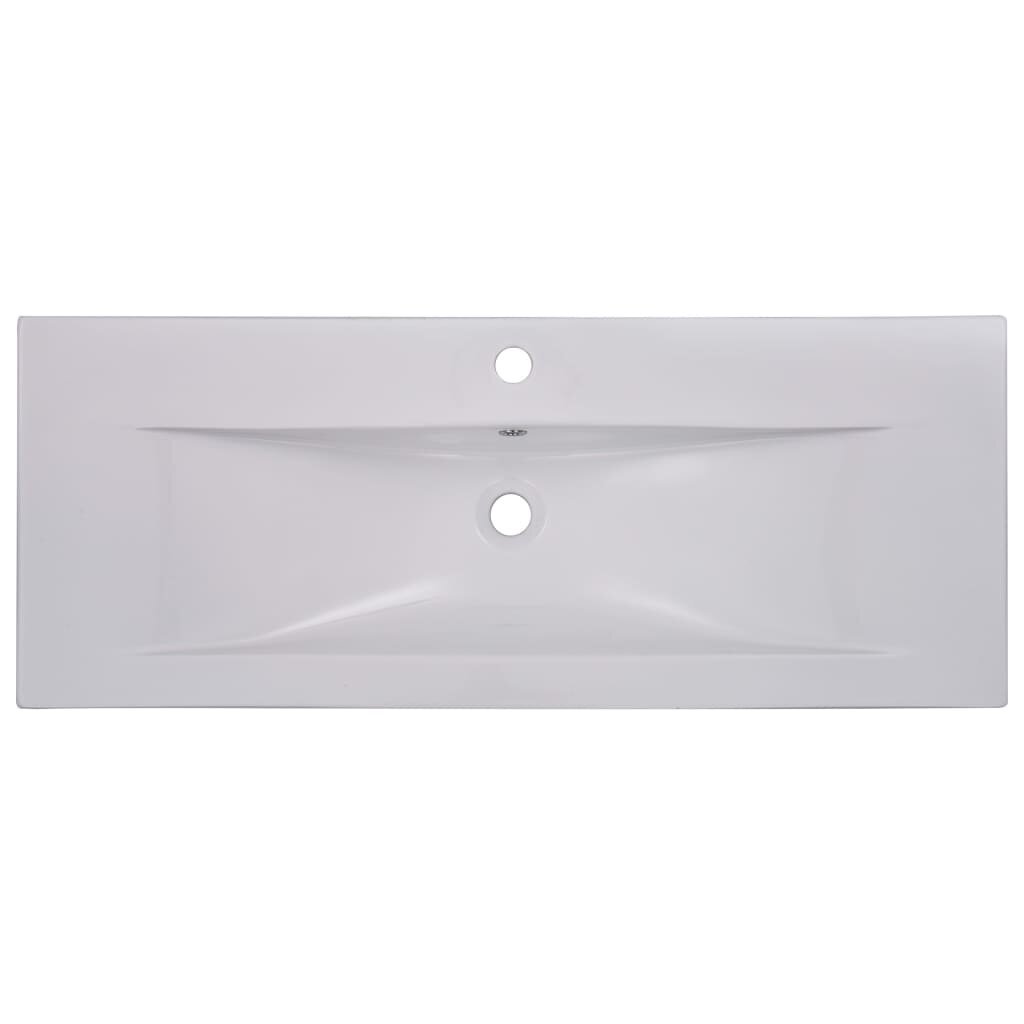 vidaXL sisseehitatud valamu, 101 x 39,5 x 18,5 cm, keraamiline, valge hind ja info | Kraanikausid, valamud | kaup24.ee