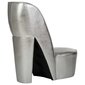vidaXL kõrge kontsa kujuga tool, kunstnahk, hõbedane цена и информация | Aiatoolid | kaup24.ee