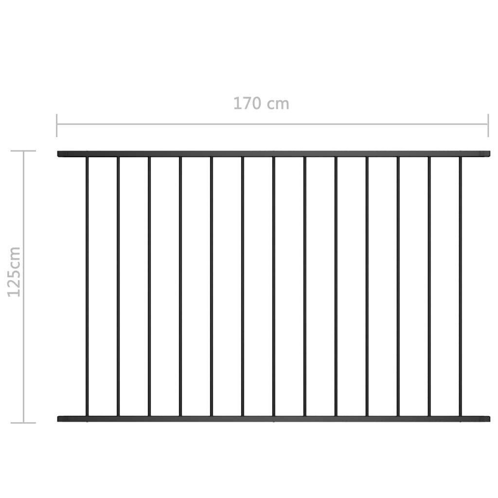 Aiapaneel vidaXL, pulbervärvitud teras, 1,7 x 1,25 m, must hind ja info | Aiad ja tarvikud | kaup24.ee