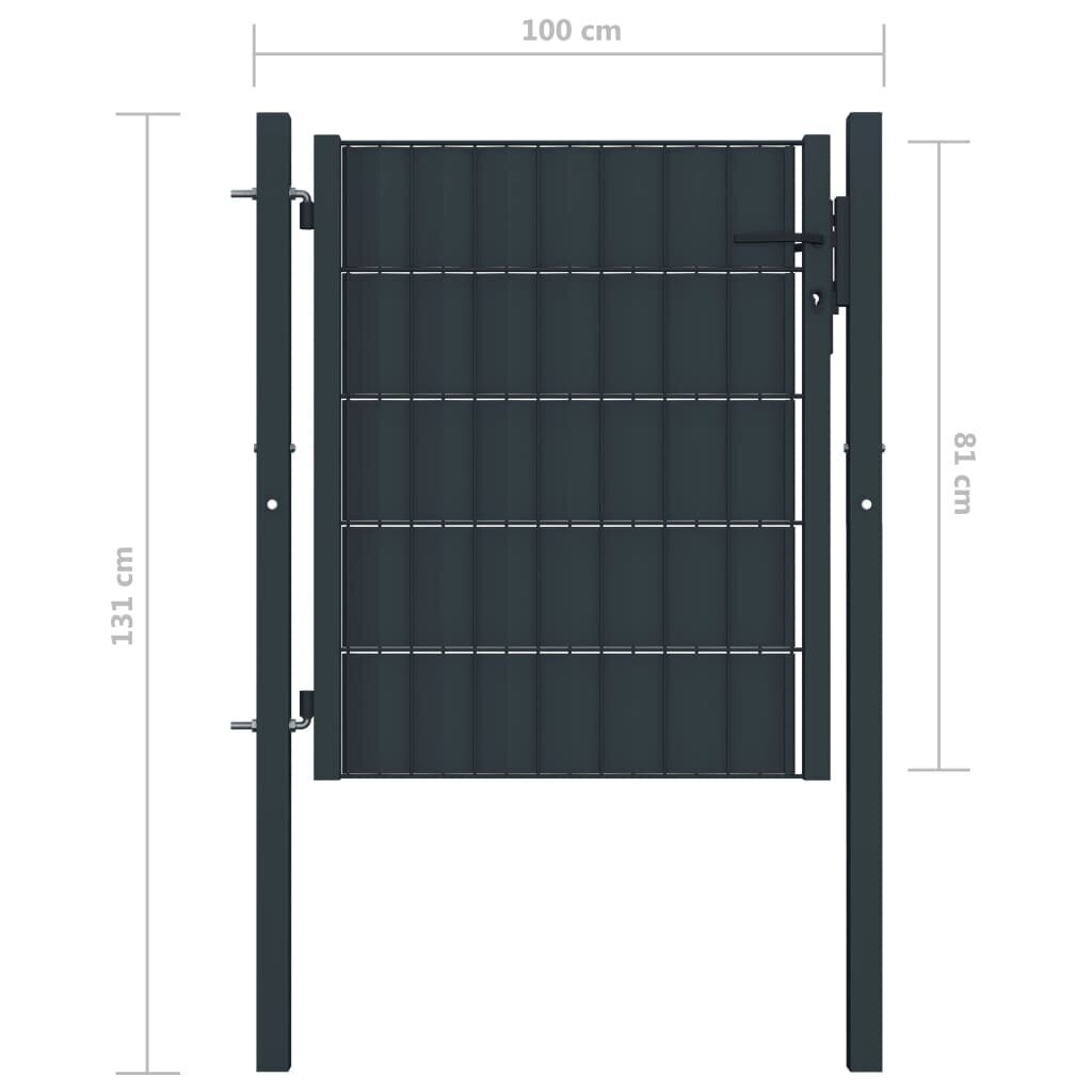 Aiavärav vidaXL, teras, 100 x 81 cm, antratsiithall hind ja info | Aiad ja tarvikud | kaup24.ee