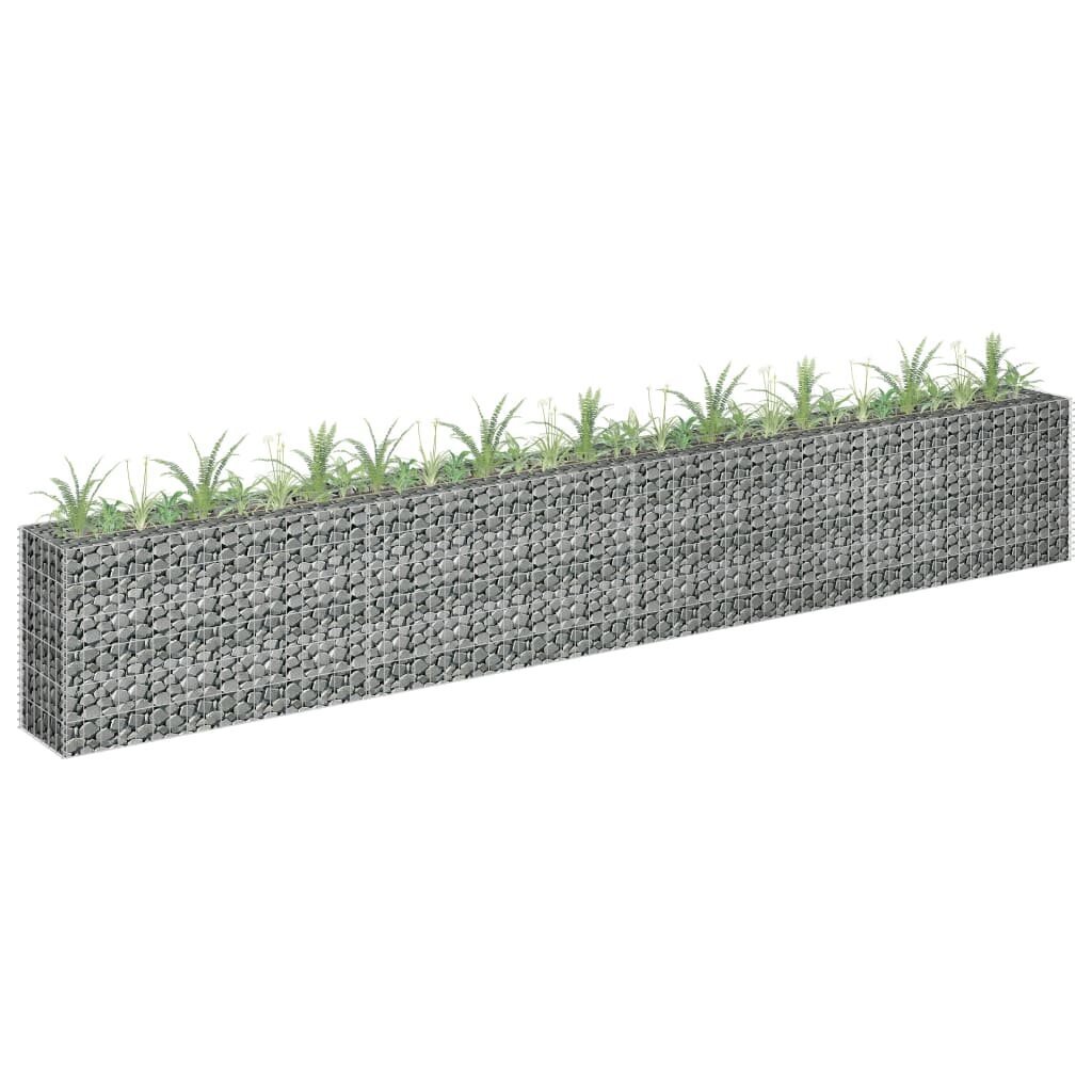 vidaXL gabioon-taimelava, tsingitud teras, 360 x 30 x 60 cm hind ja info | Dekoratiivsed lillepotid | kaup24.ee