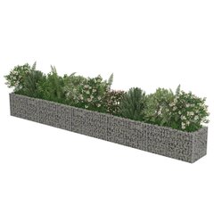 vidaXL gabioon-taimelava, tsingitud teras, 450 x 50 x 50 cm hind ja info | Dekoratiivsed lillepotid | kaup24.ee