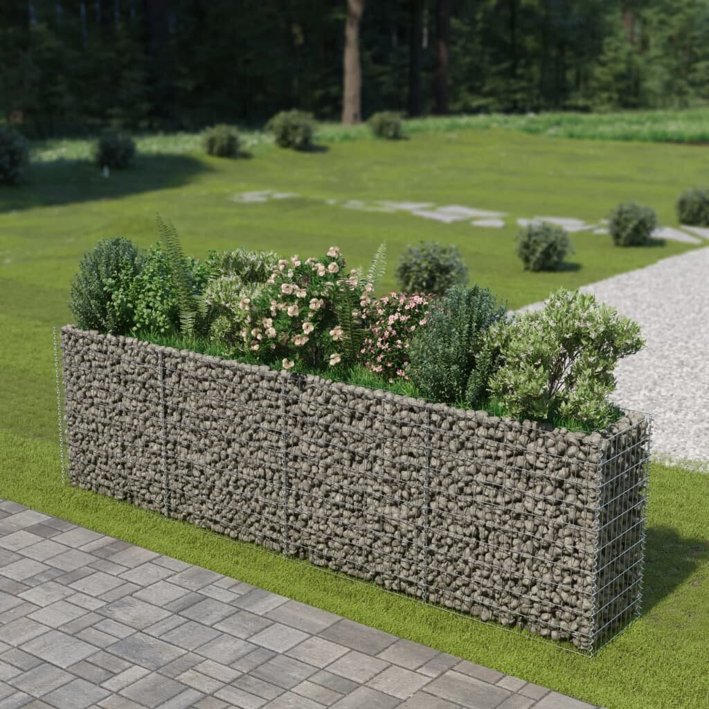 vidaXL gabioon-taimelava, tsingitud teras, 360 x 50 x 100 cm hind ja info | Dekoratiivsed lillepotid | kaup24.ee