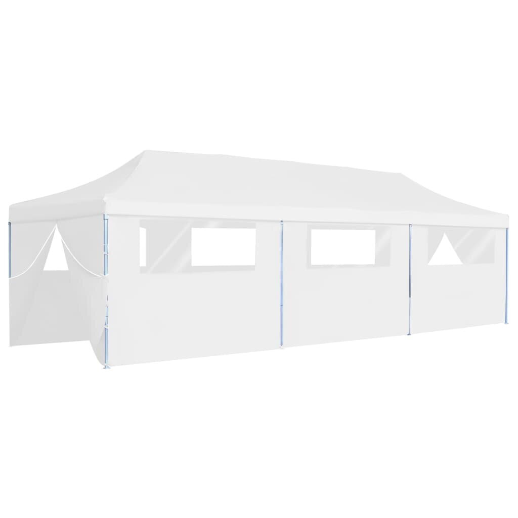 vidaXL kokkupandav pop-up peotelk 8 külgseinaga 291 x 870 x 315 cm, valge цена и информация | Varikatused ja aiapaviljonid | kaup24.ee