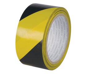 Q-Connect signaaliriba, 48 mm x 20 m, must ja kollane hind ja info | Käsitööriistad | kaup24.ee