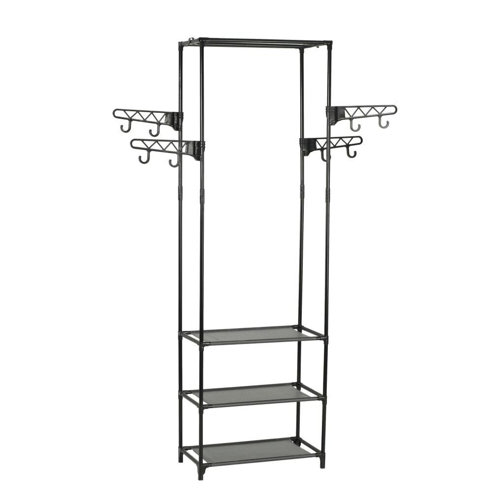 vidaXL riidenagi, teras ja mittekootud kangas 55 x 28,5 x 175 cm, must hind ja info | Nagid | kaup24.ee