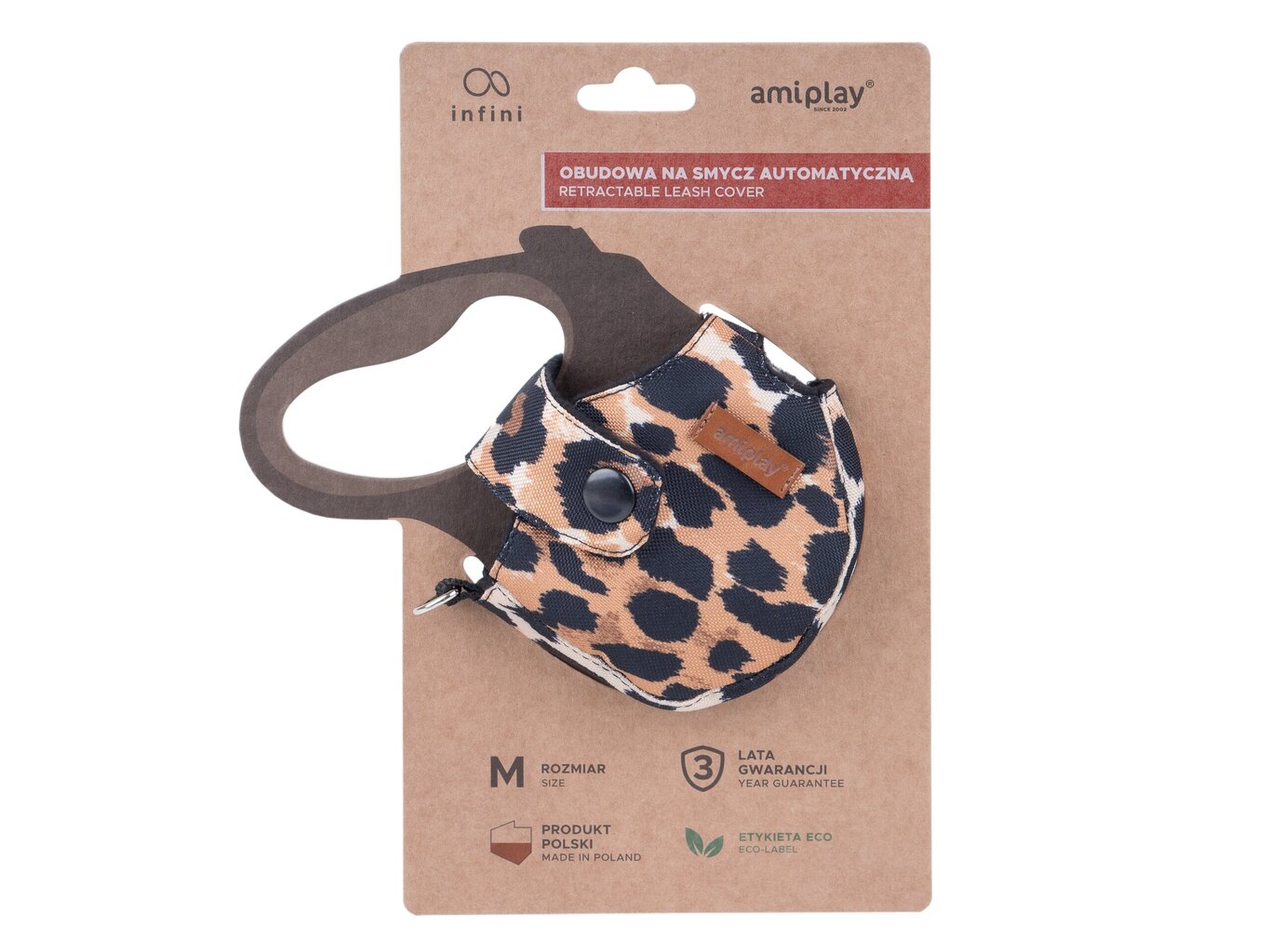 Amiplay ümbris automaatsele rihmale Safari Leopard, M hind ja info | Koerte jalutusrihmad | kaup24.ee