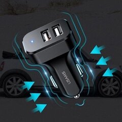 Usams U32 laadija USB 12 / 24V / 2.1A must + kaabel 3 ühes hind ja info | Mobiiltelefonide laadijad | kaup24.ee