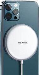 Usams CD160 W2 MagSafe juhtmeta laadija Apple telefonidele 15W / 3A hõbe hind ja info | Mobiiltelefonide laadijad | kaup24.ee