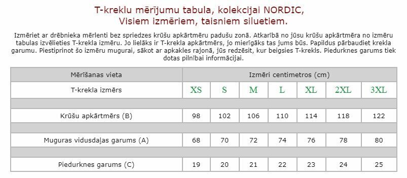 T-särk meestele Nordic, punane цена и информация | Meeste T-särgid | kaup24.ee