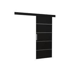 Двери для ниши ADRK Furniture Tony 86, черные цена и информация | Шкафы | kaup24.ee