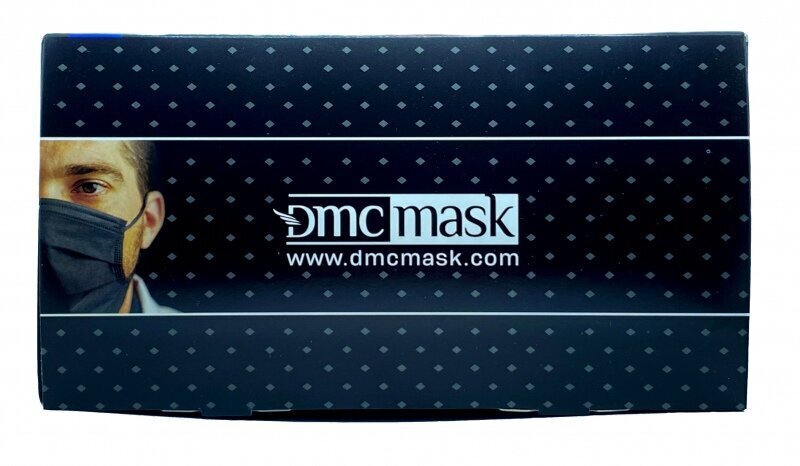 DMC MASK ühekordne näomask DM-100 50tk, must, valmistatud Leedus, 3 kihti, PPE 1 kategooria hind ja info | Esmaabi | kaup24.ee