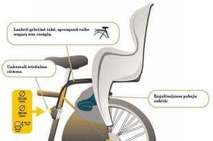 Заднее велосипедное сиденье Bellelli B-One Standard, темно-серый цена и информация | Велокресла | kaup24.ee