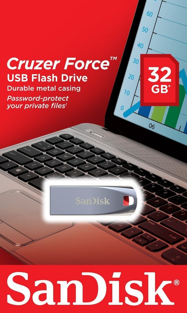 Mälupulk Sandisk Cruzer Force 32GB, USB 2.0 цена и информация | Mälupulgad | kaup24.ee