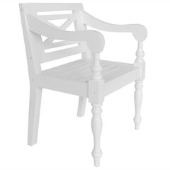 Bataavia toolid vidaXL, 2 tk, valge, mahagonipuit hind ja info | Söögilaua toolid, köögitoolid | kaup24.ee