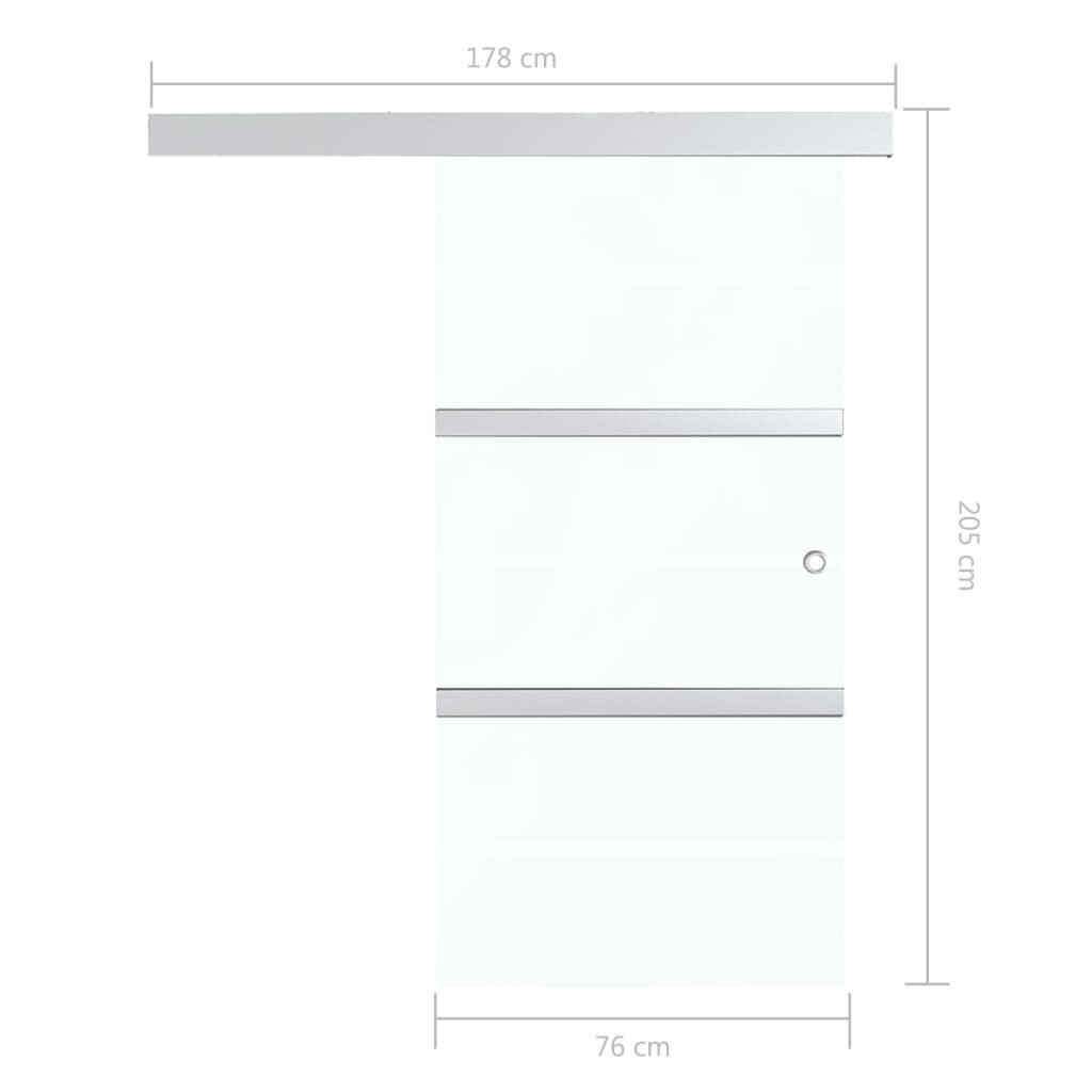 vidaXL liuguks, ESG-klaas ja alumiinium, 76 x 205 cm, hõbedane hind ja info | Siseuksed | kaup24.ee