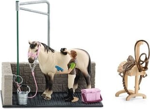 Kujukeste komplekt: Schleich hobusepesu komplekt koos tarvikutega, 42104 hind ja info | Tüdrukute mänguasjad | kaup24.ee