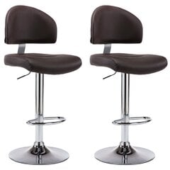 Baaripukid vidaXL 2 tk, pruun, kunstnahk hind ja info | Söögilaua toolid, köögitoolid | kaup24.ee