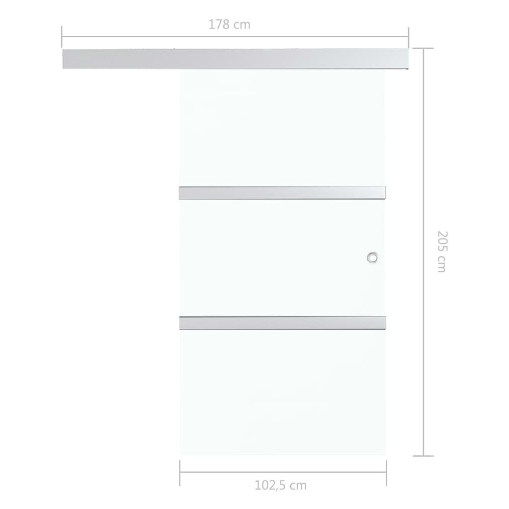 vidaXL liuguks, ESG-klaas ja alumiinium, 102,5 x 205 cm, hõbedane hind ja info | Siseuksed | kaup24.ee