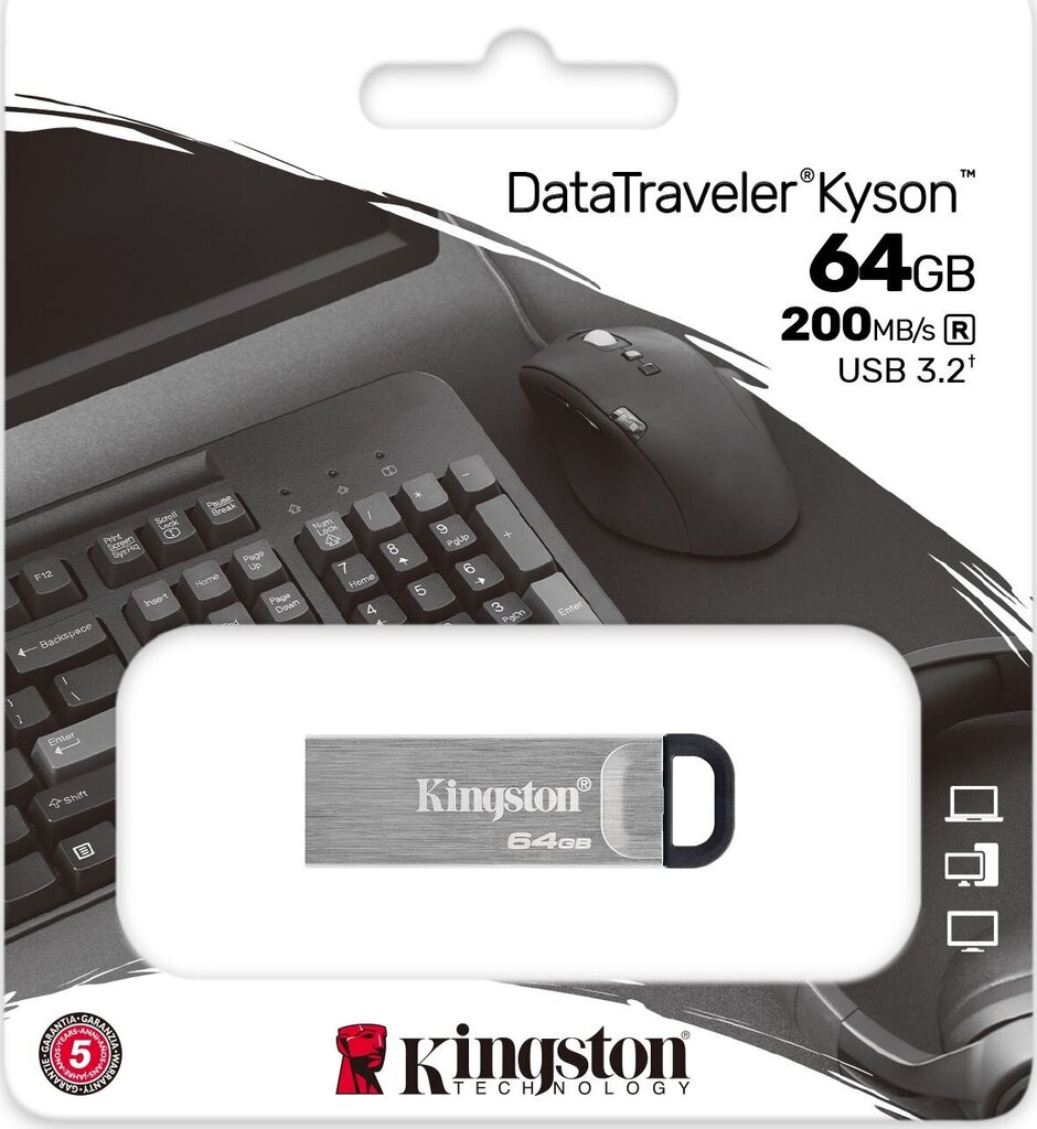 Kingston Kyson 64 GB USB 3.2 цена и информация | Mälupulgad | kaup24.ee