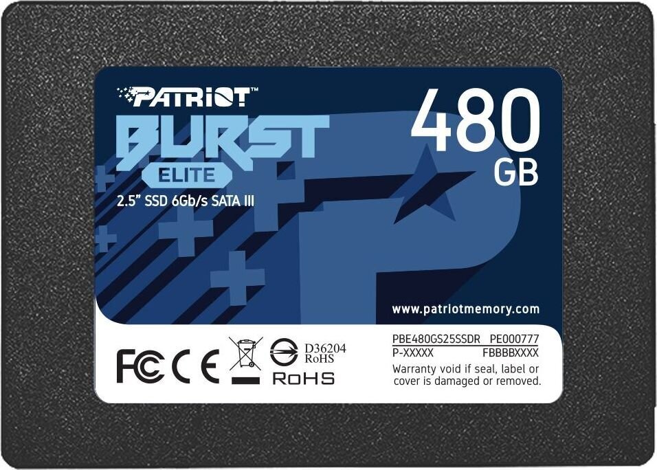 Patriot PBE480GS25SSDR hind ja info | Sisemised kõvakettad (HDD, SSD, Hybrid) | kaup24.ee